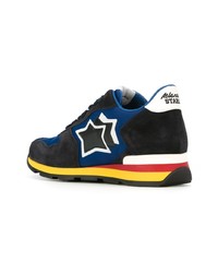 Мужские темно-синие кожаные низкие кеды от atlantic stars