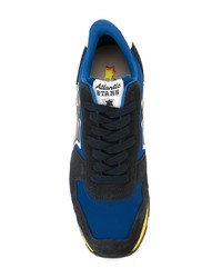 Мужские темно-синие кожаные низкие кеды от atlantic stars