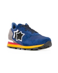 Мужские темно-синие кожаные низкие кеды от atlantic stars