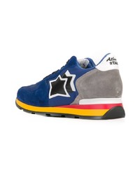 Мужские темно-синие кожаные низкие кеды от atlantic stars