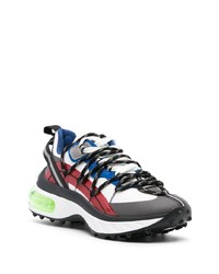 Мужские темно-синие кожаные низкие кеды от DSQUARED2