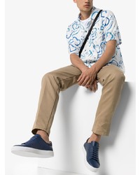 Мужские темно-синие кожаные низкие кеды от Axel Arigato