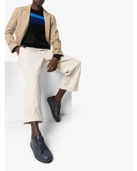 Мужские темно-синие кожаные низкие кеды от Axel Arigato