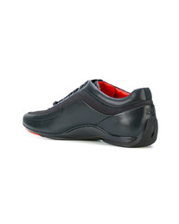 Мужские темно-синие кожаные низкие кеды от BOSS HUGO BOSS