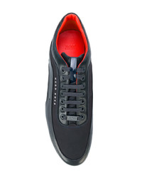 Мужские темно-синие кожаные низкие кеды от BOSS HUGO BOSS