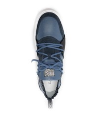 Мужские темно-синие кожаные низкие кеды от Roberto Cavalli