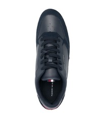 Мужские темно-синие кожаные низкие кеды от Tommy Hilfiger