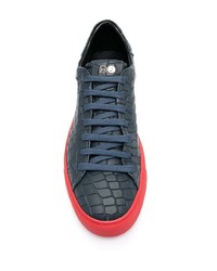 Мужские темно-синие кожаные низкие кеды от Hide&Jack