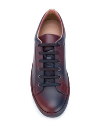 Мужские темно-синие кожаные низкие кеды от Lanvin