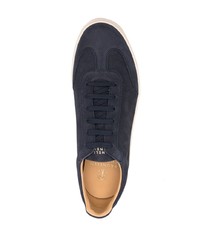 Мужские темно-синие кожаные низкие кеды от Brunello Cucinelli