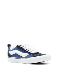 Мужские темно-синие кожаные низкие кеды от Vans