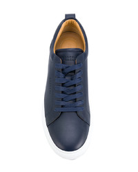 Мужские темно-синие кожаные низкие кеды от Buscemi