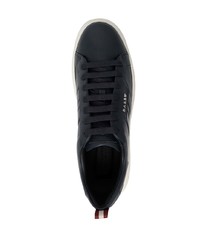 Мужские темно-синие кожаные низкие кеды от Bally