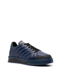 Мужские темно-синие кожаные низкие кеды от Roberto Cavalli