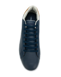 Мужские темно-синие кожаные низкие кеды от Lacoste