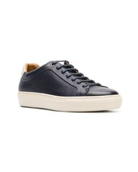 Мужские темно-синие кожаные низкие кеды от BOSS HUGO BOSS