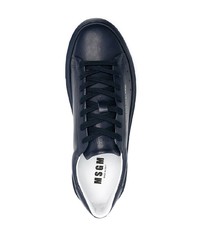 Мужские темно-синие кожаные низкие кеды от MSGM