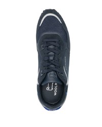 Мужские темно-синие кожаные низкие кеды от Woolrich