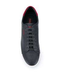 Мужские темно-синие кожаные низкие кеды от BOSS HUGO BOSS