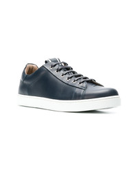 Мужские темно-синие кожаные низкие кеды от Gianvito Rossi