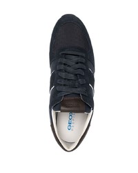 Мужские темно-синие кожаные низкие кеды от Geox