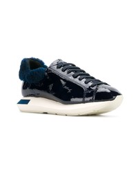 Женские темно-синие кожаные низкие кеды от Manuel Barceló