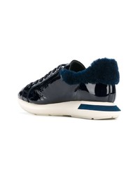 Женские темно-синие кожаные низкие кеды от Manuel Barceló