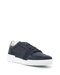 Мужские темно-синие кожаные низкие кеды от Missoni