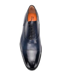 Темно-синие кожаные оксфорды от Santoni
