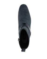 Мужские темно-синие кожаные повседневные ботинки от Philipp Plein