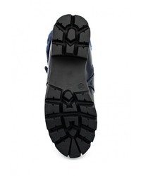 Темно-синие кожаные полусапоги от Donna Moda