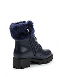 Темно-синие кожаные полусапоги от Donna Moda