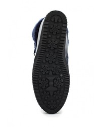 Темно-синие кожаные полусапоги от Donna Moda