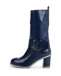 Темно-синие кожаные полусапоги от GLAMforever