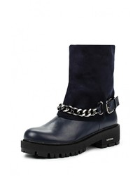 Темно-синие кожаные полусапоги от GLAMforever