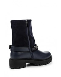 Темно-синие кожаные полусапоги от GLAMforever