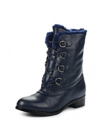 Темно-синие кожаные полусапоги от Gold Key