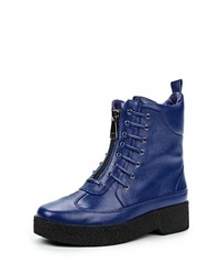 Темно-синие кожаные полусапоги от Mallanee