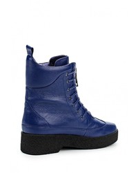 Темно-синие кожаные полусапоги от Mallanee