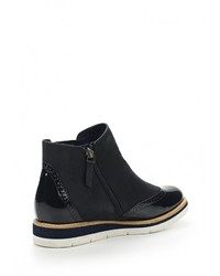 Темно-синие кожаные полусапоги от Tamaris