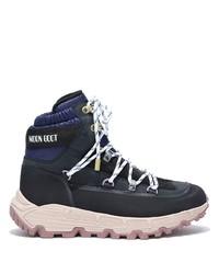 Мужские темно-синие кожаные рабочие ботинки от Moon Boot