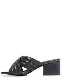 Темно-синие кожаные сабо от Jeffrey Campbell