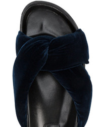 Темно-синие кожаные сабо от Chloé