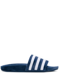 Темно-синие кожаные сандалии на плоской подошве от adidas