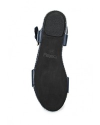 Темно-синие кожаные сандалии на плоской подошве от Betsy