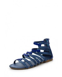 Темно-синие кожаные сандалии на плоской подошве от Catisa
