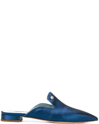 Темно-синие кожаные сандалии на плоской подошве от Chiara Ferragni