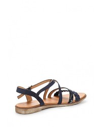 Темно-синие кожаные сандалии на плоской подошве от Super Mode