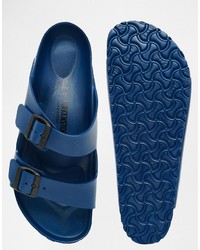 Мужские темно-синие кожаные сандалии от Birkenstock