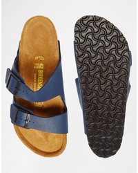 Мужские темно-синие кожаные сандалии от Birkenstock